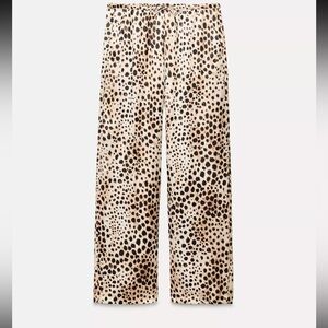 Animal print satin pants